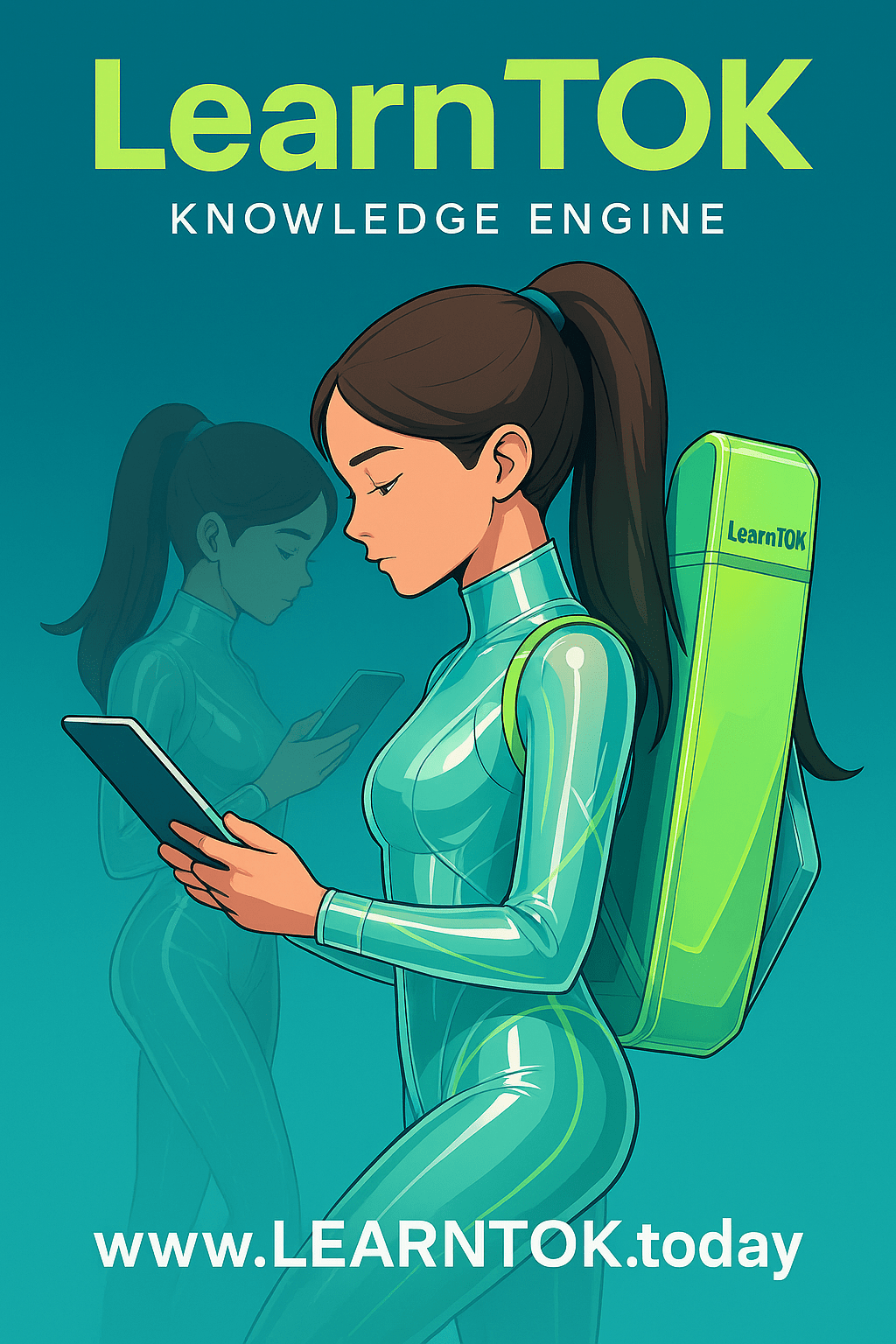 Illustration representing curiosity and learning in a modern, abstract style, perfectly matching LearnTOK’s brand energy.